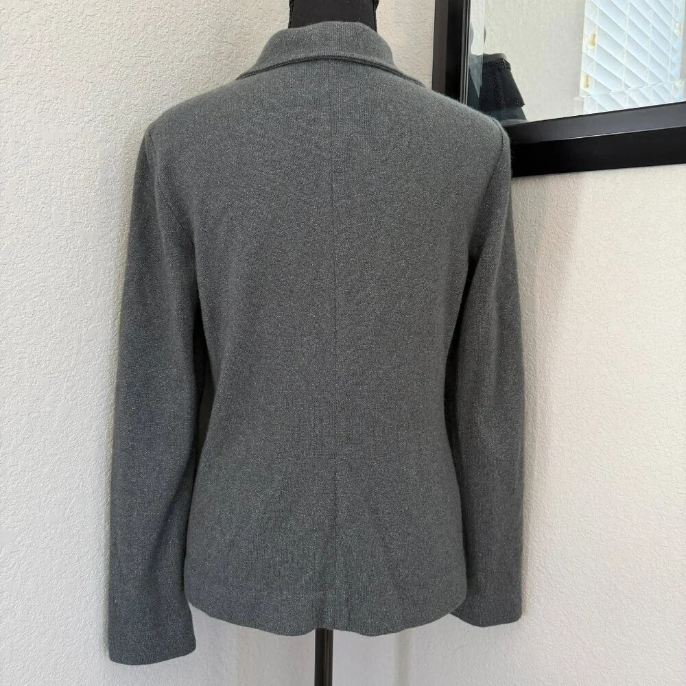 AMINA RUBINACCI Gray Cashmere Blazer Jacket Small - Picture 5 of 16